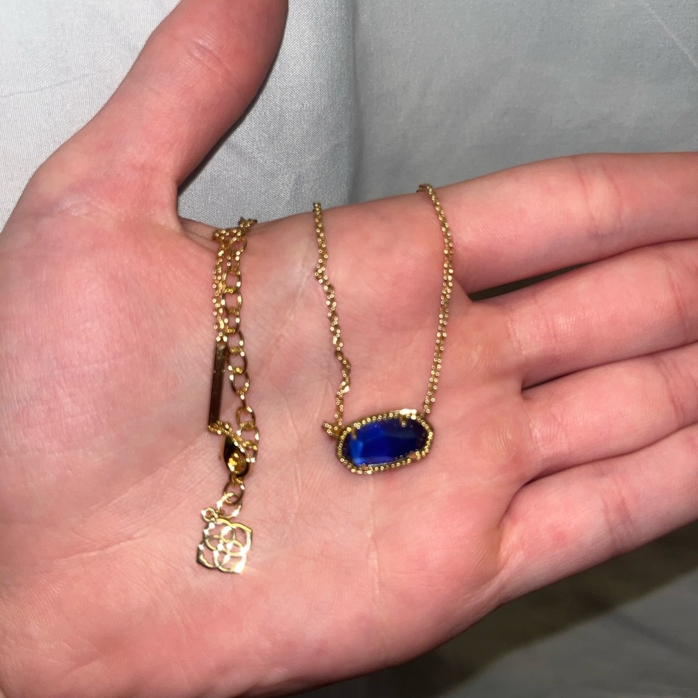 Kendra Scott Gold and Blue Pendant Necklace